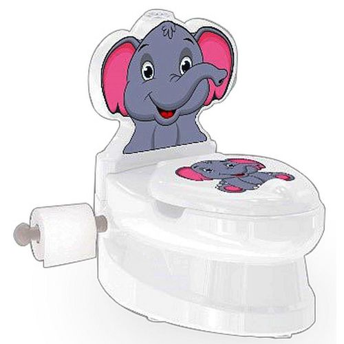 JAMARA-460957-Meine kleine Toilette Elefant mit Spülsound und Toilettenpapierhalter