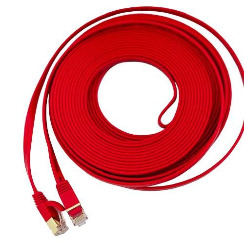 CAT7 Patchkabel Netzwerkkabel rot 2m flach