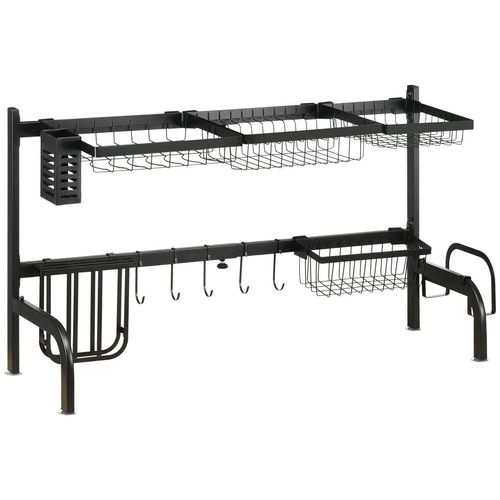 Abtropfgestell Geschirr 2-stufiges Abtropfgitter 51-93 cm Abtropfständer