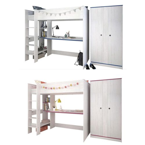 Kinderzimmer, 2-teilig, Smoozy 4 - Kanten drehbar - Pink oder Blau