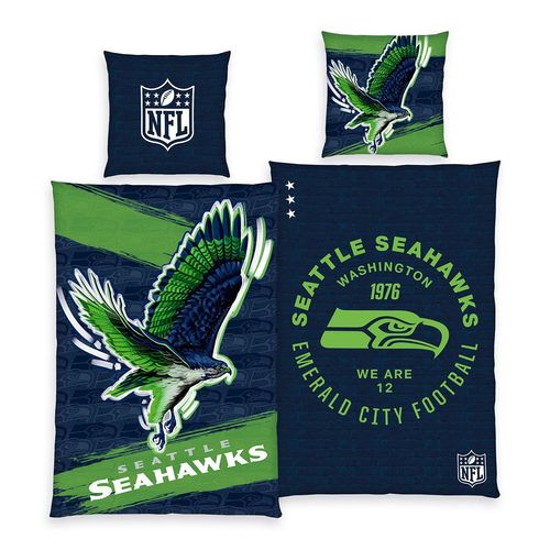 NFL Seahawks Bettwäsche Größe 80x80 + 135x200 cm