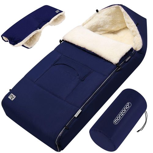 monzana Baby Fußsack Premium marineblau