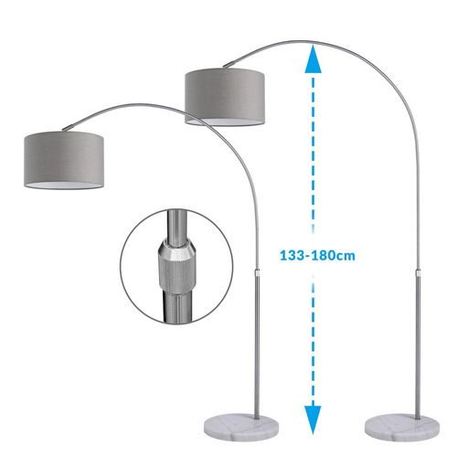 Bogenlampe L mit Marmorfuß