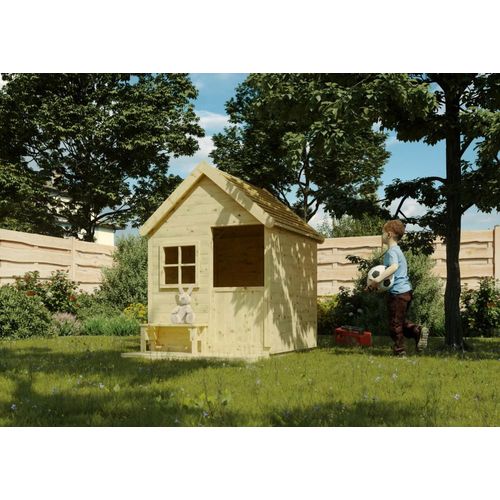 Holz Kinderspielhaus HEIDI inkl. Tür & Fenster, B117 x T164 x H159 cm