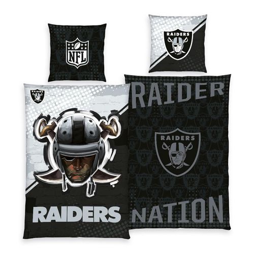 NFL Raiders Bettwäsche Größe 80x80 + 135x200 cm