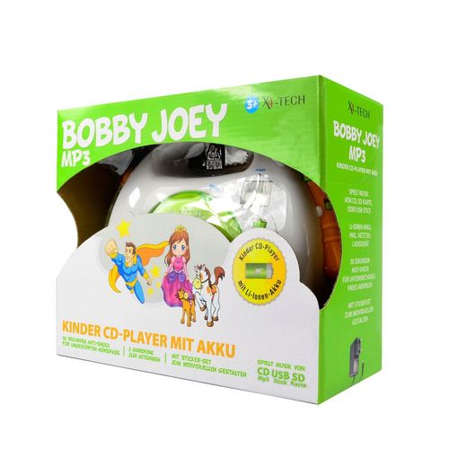 X4-TECH Kinder CD-Player Bobby Joey MP3 mit Akku und Netzteil