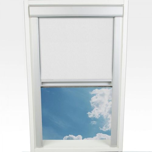 Dachfensterrollo Verdunklung, 74 x 61,3 cm (Höhe x Breite), weiß/silber