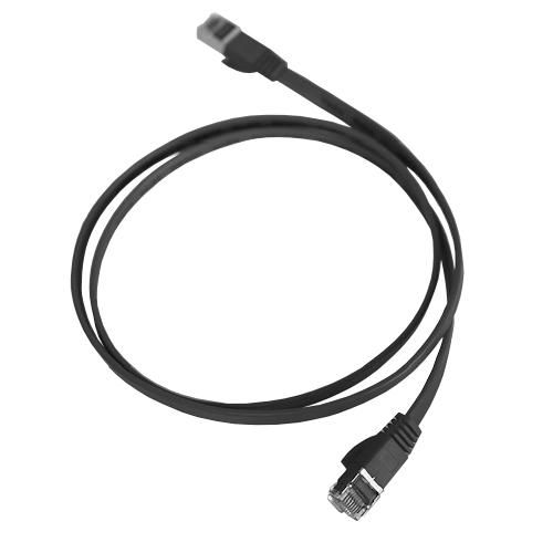 CAT7 Patchkabel Netzwerkkabel schwarz 1m flach