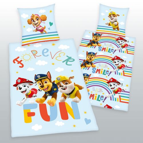 Paw Patrol Bettwäsche Größe 80x80 + 135x200 cm