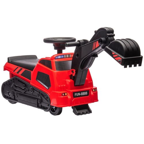 HOMCOM Sitzbagger, Kinderbagger, Aufsitzbagger, 3 in 1 Rutschauto mit Musik