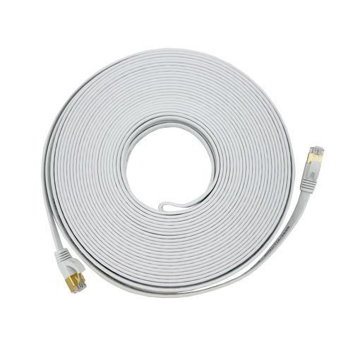 CAT7 Patchkabel Netzwerkkabel weiß 10m flach