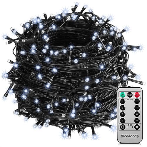 Lichterkette 600 LED mit Fernbedienung 60m kalt weiß