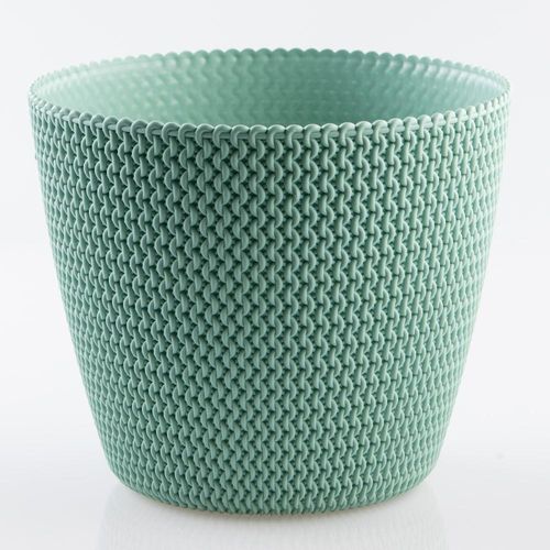 Blumentopf in Strickoptik, ca. 11,5 Liter - Grün