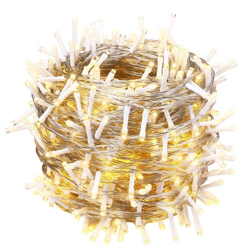 Lichterkette 400 LED transparentes Kabel 40m warm weiß