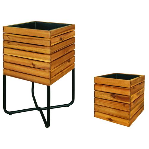 Pflanzkasten,Pflanztopf, Blumentopf,Blumenkasten, Blumenkübel FSC braun 2er