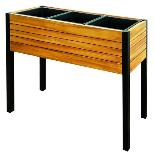 Holz Hochbeet, Pflanzkübel, Blumenkasten, Blumenkübel 30 x 80 x 75 cm FSC braun