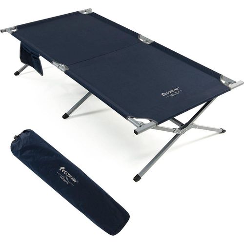 Feldbett Klappbar XXL, 214,5 x 106 cm, Campingbett mit Seitentasche