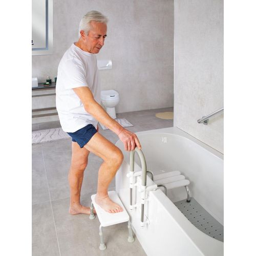 Badewannen-Einstiegshilfe Sam, weiß, PP / TPE / Aluminium