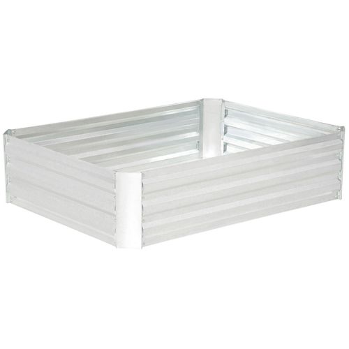 Hochbeet aus verzinktem Stahl Blumenkübel Silber 120 x 90 x 30 cm