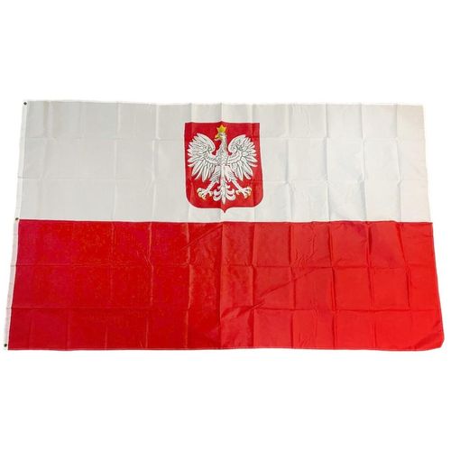 Flagge Polen mit Wappen 150 x 250 cm Fahne mit 3 Ösen 100g/m² Stoffgewicht