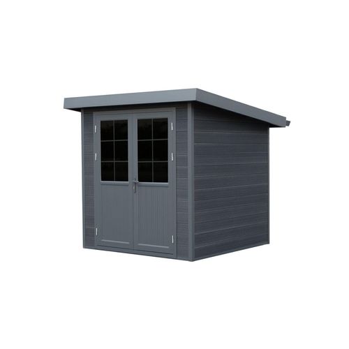 WPC-Gartenhaus mit Flachdach Milano anthrazit