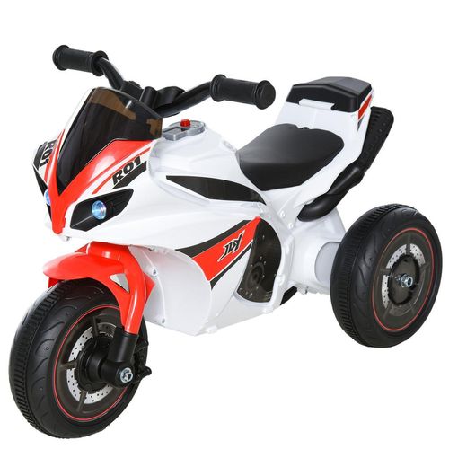 Rutscher Kinder-Motorad Rutscherfahrzeug Kinderfahrzeug für 18-36 Monate mit Musik Weiß 74 x 39 x 48 cm