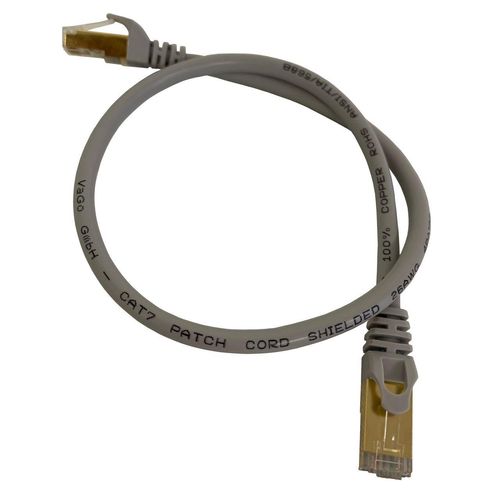 CAT7 Patchkabel Netzwerkkabel grau 0,5m rund