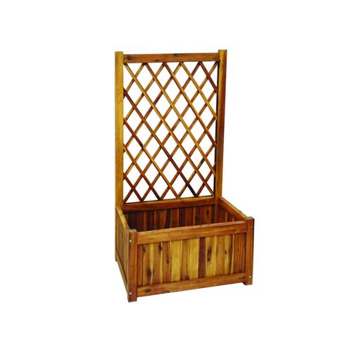 Pflanzkasten Pflanztopf Blumentopf mit Rankhilfe 100 x 60 x 28 cm FSC braun
