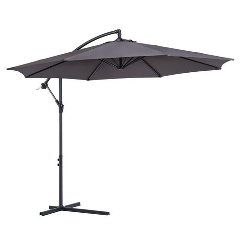 Sonnenschirm Regenschirm abnehmbar Ampelschirm Kurbelschirm Grau