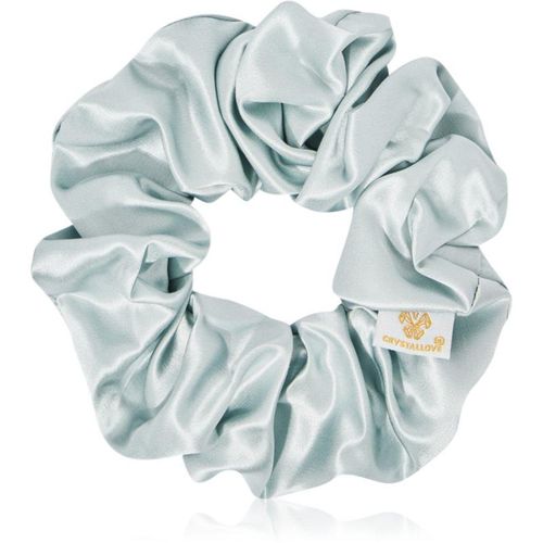 Crystallove Mulberry Silk Scrunchie zijden haarelastiek Amazonite 1 st