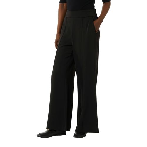 Jogger Pants COMMA, Damen, Gr. 44, N-Gr, schwarz, Obermaterial: 97% Polyester, 3% Elasthan, casual, regular fit, Hosen, mit weitem Bein