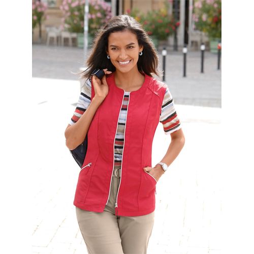 Kurzweste CASUAL LOOKS, Damen, Gr. 54, lila (erdbeere), 100% Polyester, unifarben, Westen