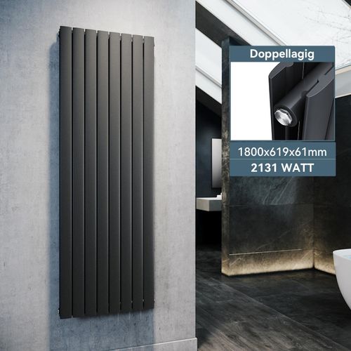 SONNI 1800×619mm Anthrazit Doppellagig Paneelheizkörper Vertikal Heizkörper