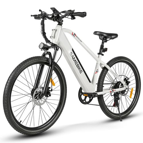 Elektrofahrrad 26 Zoll Mountainbike 250W MTB 25km/h 36V 15Ah City E-Bike Shimano 7S LCD mit App, E BIKE City E-Bike Damen E bike WEISS