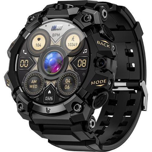 LOKMAT APPLLP 2 PRO 4G Smart Watch, WiFi GPS BT Smartwatch, AMOLED-Touchscreen, unterstuetzt Nano-SIM-Karte, unabhaengige Telefonanrufe, Sportuhr, Herzfrequenz-Gesundheitsmonitor, Fitness-Tracker, Doppelkamera