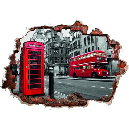 Wandtattoo 3D London 70x100cm mehrfarbig