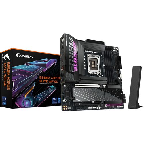 GIGABYTE B860M AORUS ELITE WIFI6E mATX Mainboard Sockel 1851 DP/HDMI