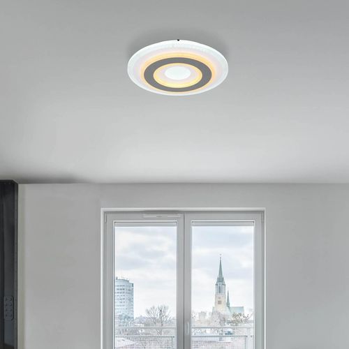 LED-Deckenlampe Sabatino, Ø 30 cm, weiß/grau, CCT