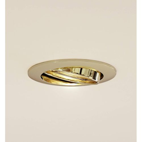 Prios Deckeneinbauleuchte Fibur, gold, Zink, Ø 8,2 cm
