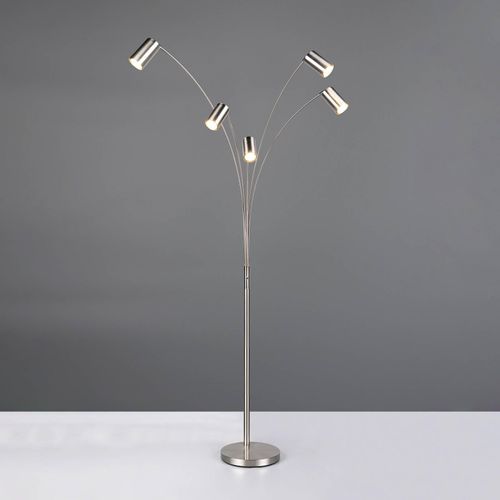 Stehleuchte Marley, nickel, Höhe 200 cm, 5-flammig, Metall