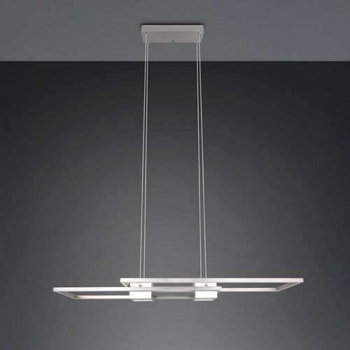 LED-Hängelampe Albany, nickel, 100 x 28 cm, Alu, CCT dimmbar