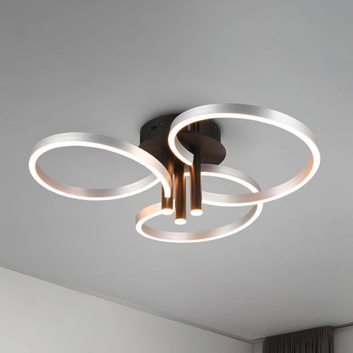 LED-Deckenlampe Caruso, alu/schwarz, Ø 66 cm, Metall CCT dim