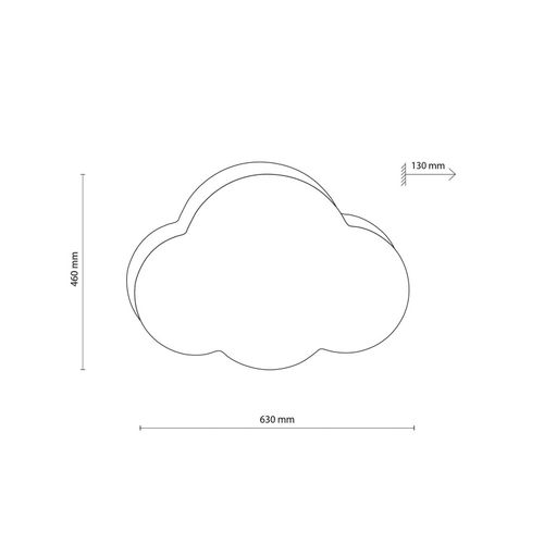 Deckenleuchte Cloud, beige, 63 cm lang, Textil, Wolke, E27