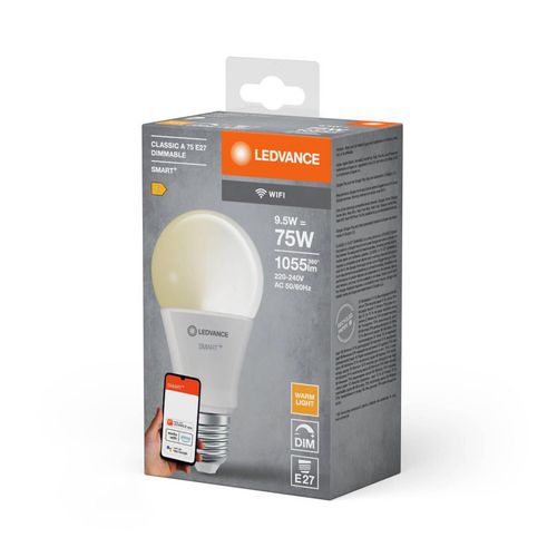 LEDVANCE SMART+ WiFi LED-Lampe E27, 9,5W Classic, 2.700K