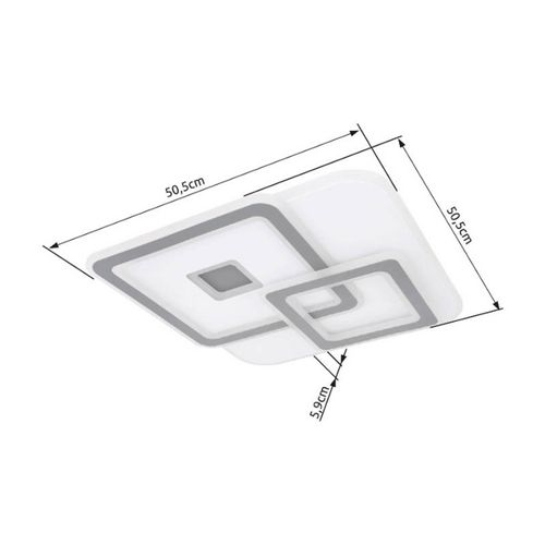 LED-Deckenlampe Kique, App-steuerbar, weiß, Länge 50 cm, CCT