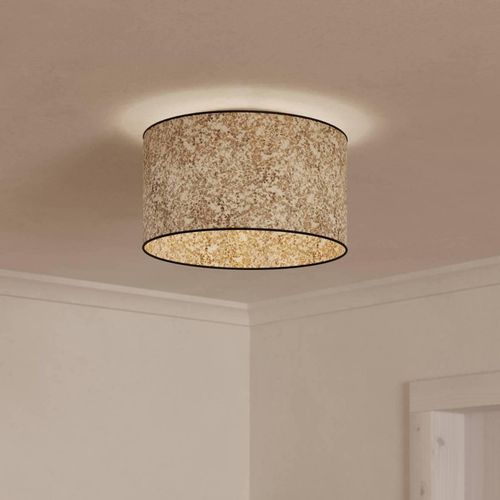 Deckenlampe Butterburn, Ø 38 cm, beige/grün, Stoff