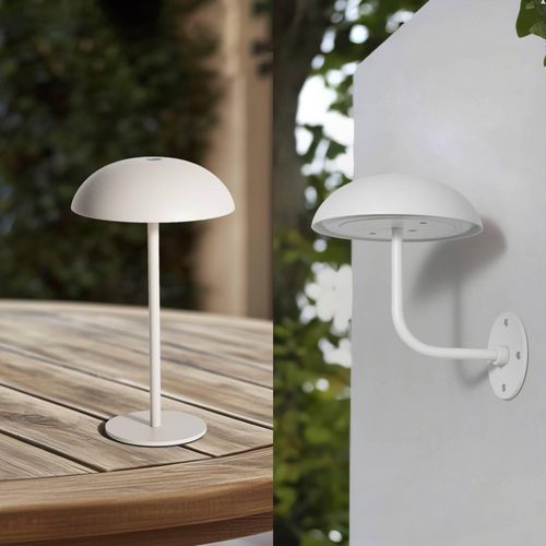 Arcchio LED-Akkutischleuchte Thenra, weiß, Wandhalterung