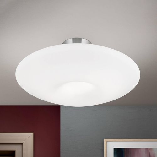 Deckenleuchte Blanc, Opalglas, nickel matt