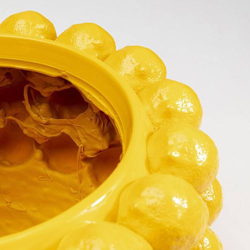 KARE Deko-Übertopf Lemon Juice, Höhe 22 cm, Ø 34 cm, gelb