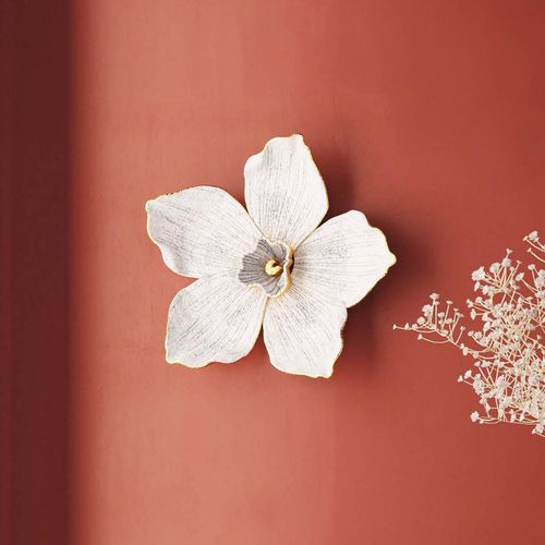 KARE Wandobjekt Orchid, Polyresin, 24 x 25 cm, weiß